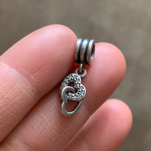 Retired Pandora Interlocking Love Dangle Charm - Pandora Store Exclusive 925 - Picture 3 of 9